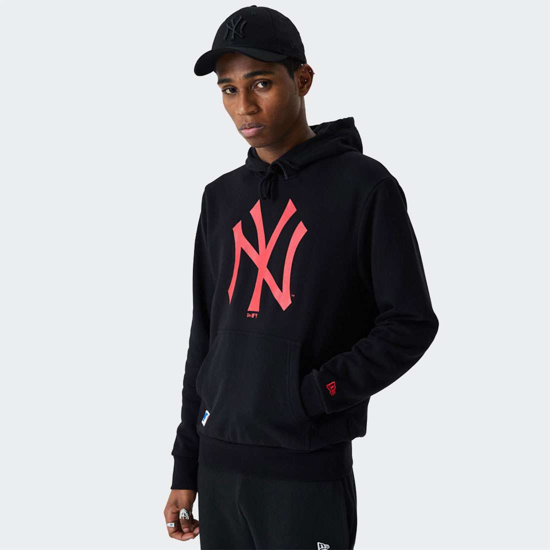 HOODIE NEW ERA NEW YORK YANKEES TEAM RED/ LOGO BLACK