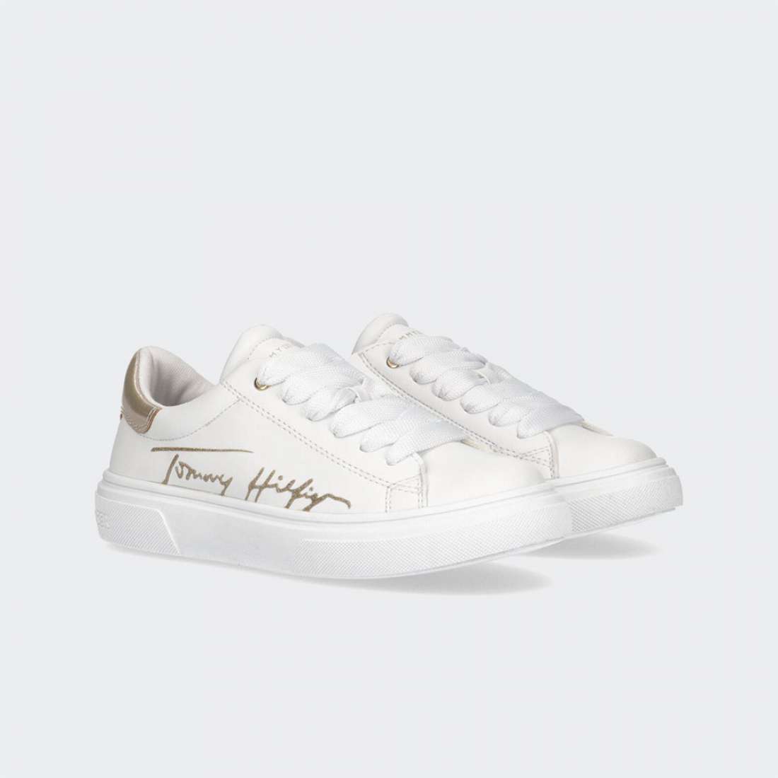 TOMMY HILFIGER LOW CUT LACE UP JUNIOR WHITE/PLATINIUM