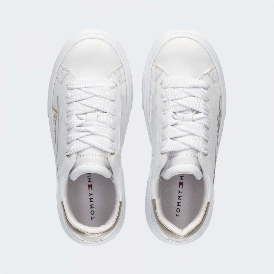 TOMMY HILFIGER LOW CUT LACE UP JUNIOR WHITE/PLATINIUM