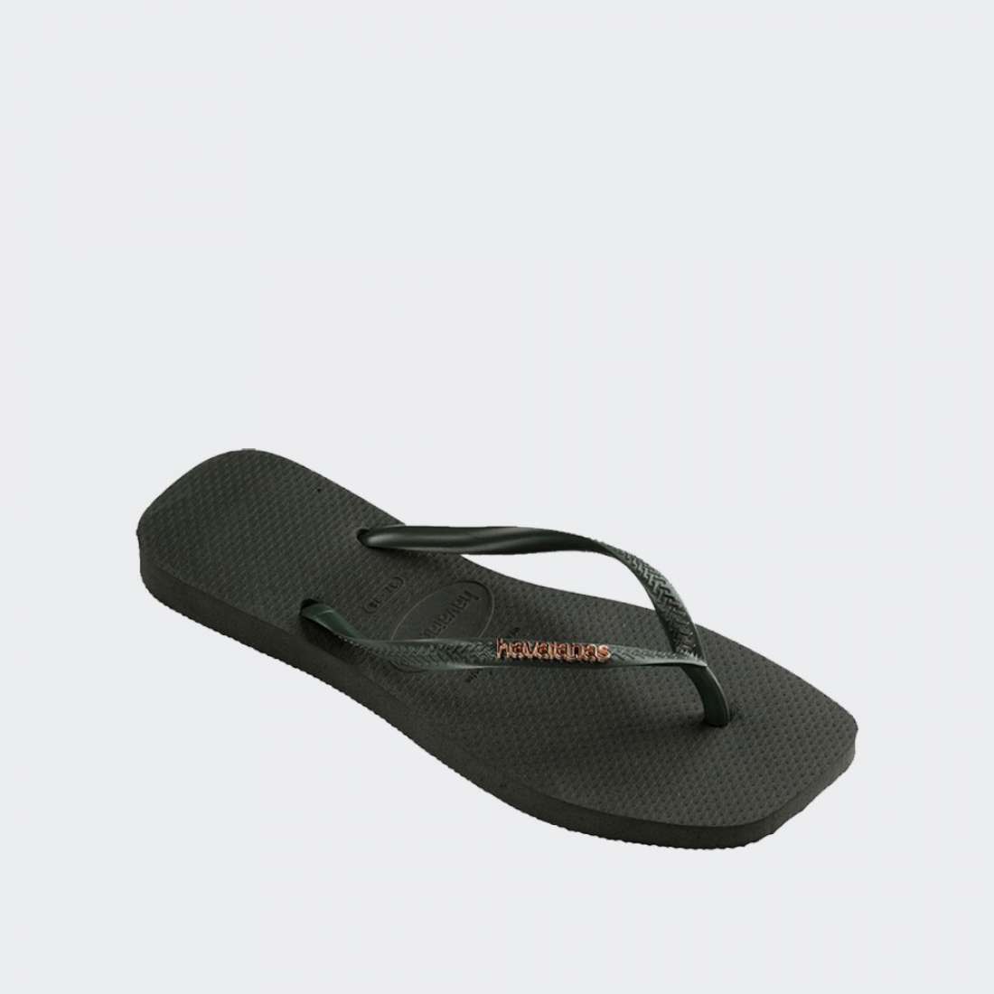 HAVAIANAS SQUARE LOGO METALLIC GREEN OLIVE