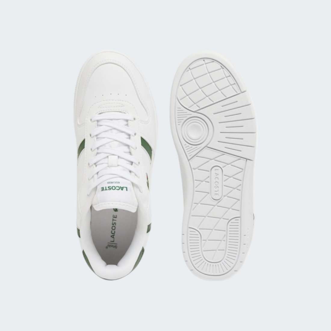 LACOSTE J T-CLIP WHT/ DK GRN