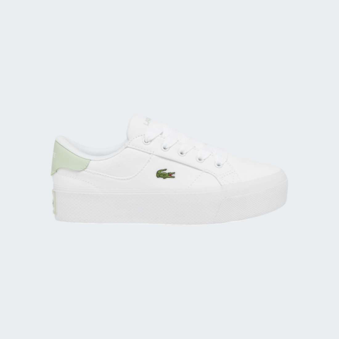 LACOSTE ZIANE PLATFORM WHT/LT GRN