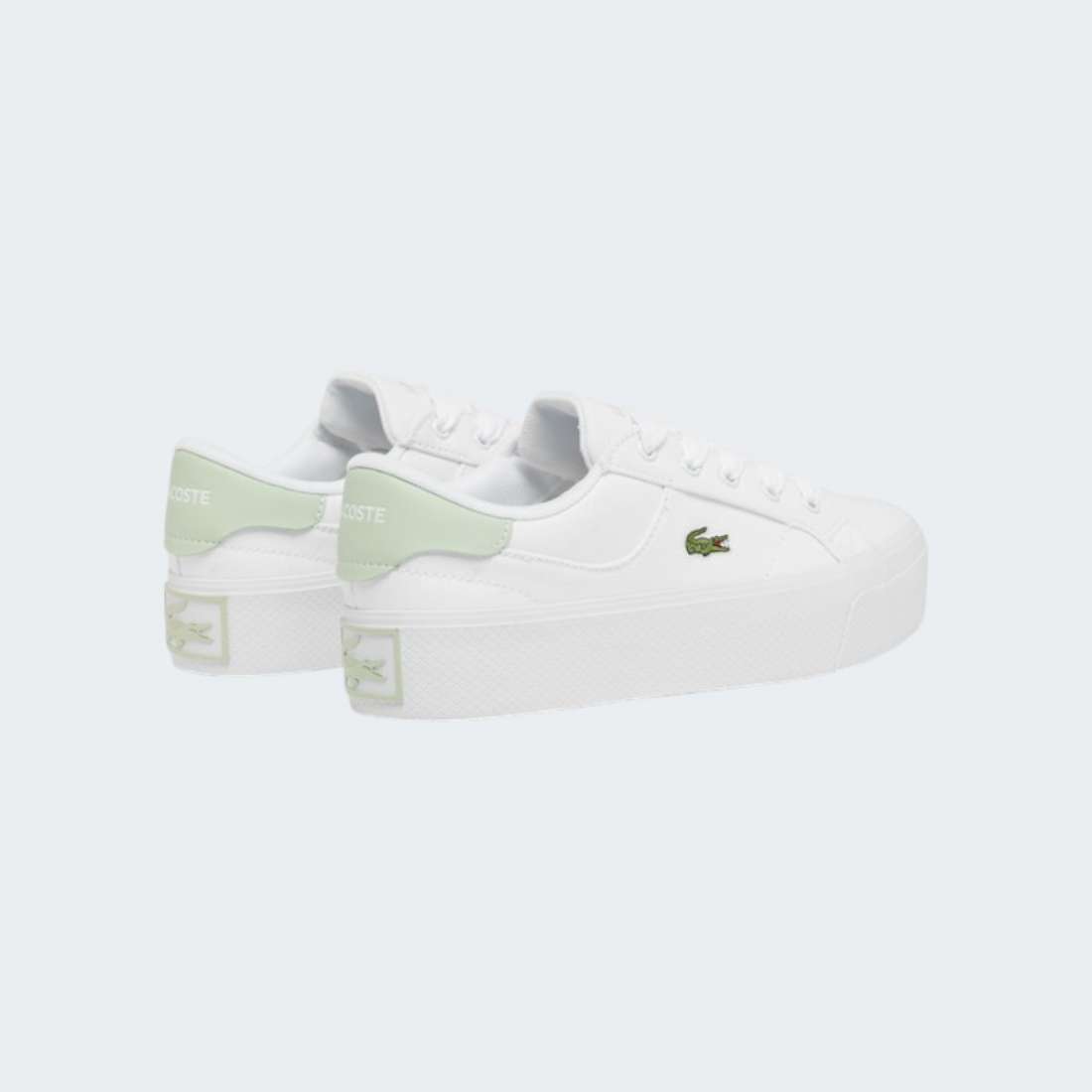 LACOSTE ZIANE PLATFORM WHT/LT GRN