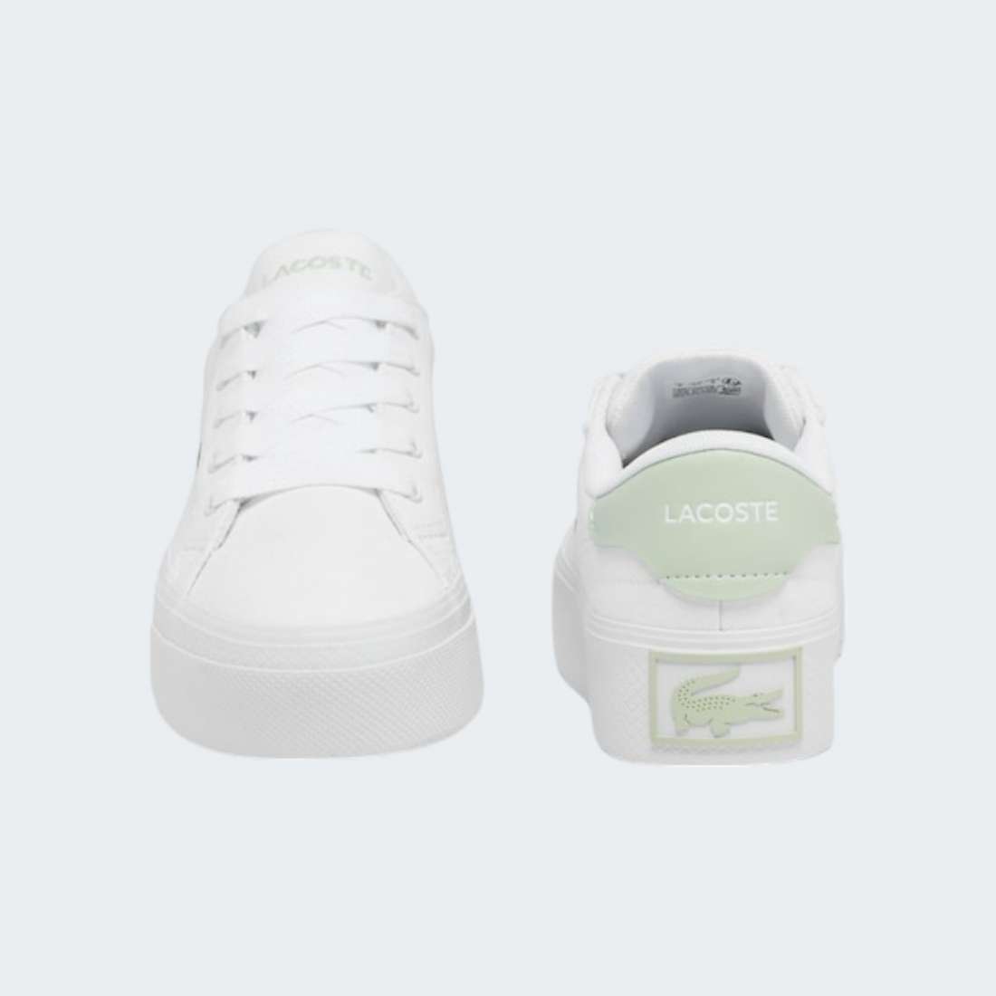 LACOSTE ZIANE PLATFORM WHT/LT GRN