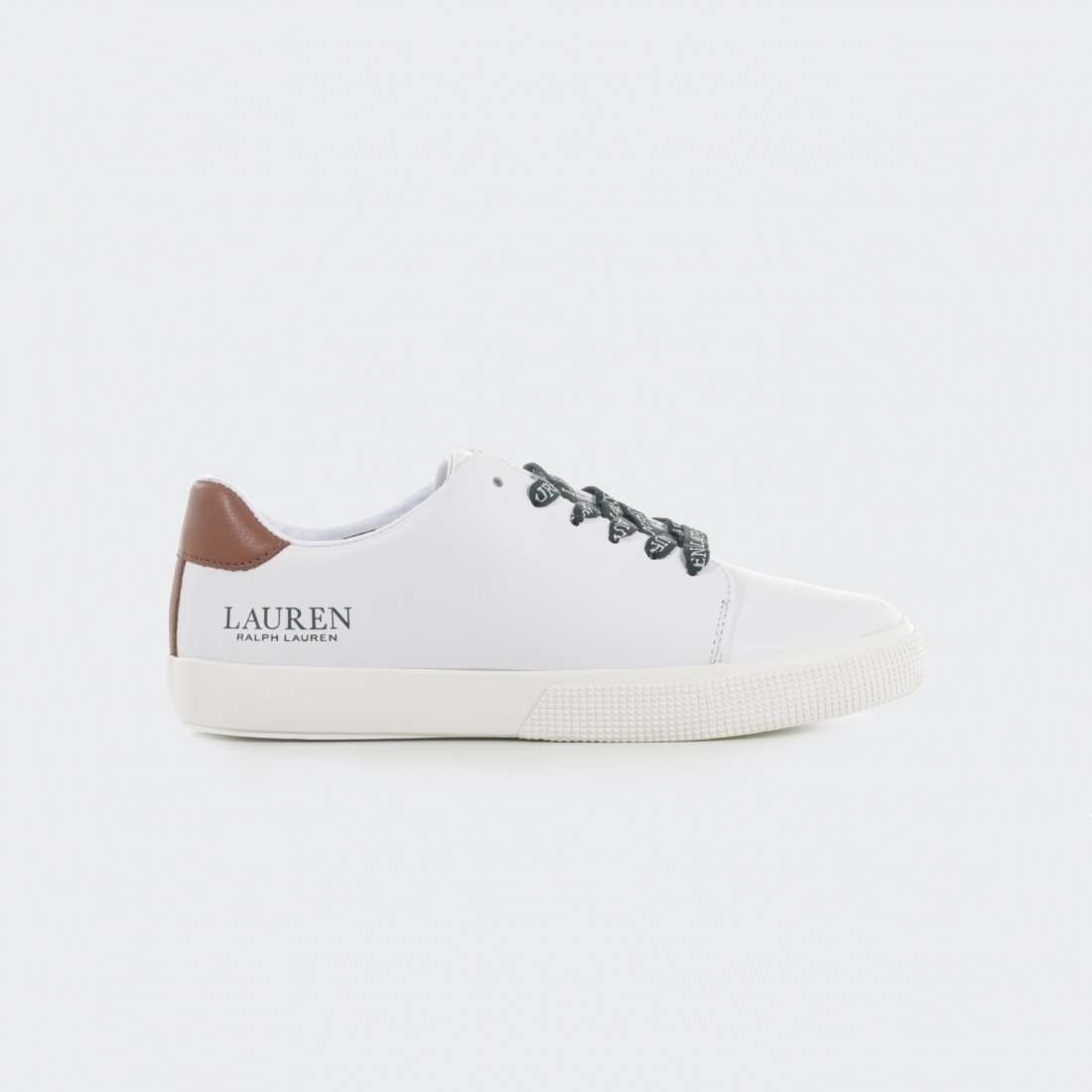 RALPH LAUREN JOANA LEATHER TRAINER WHITE