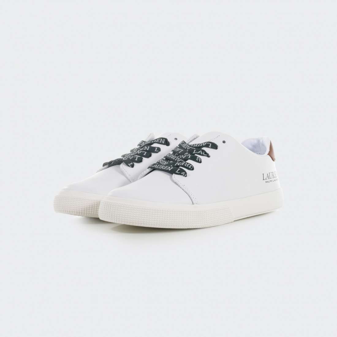 RALPH LAUREN JOANA LEATHER TRAINER WHITE