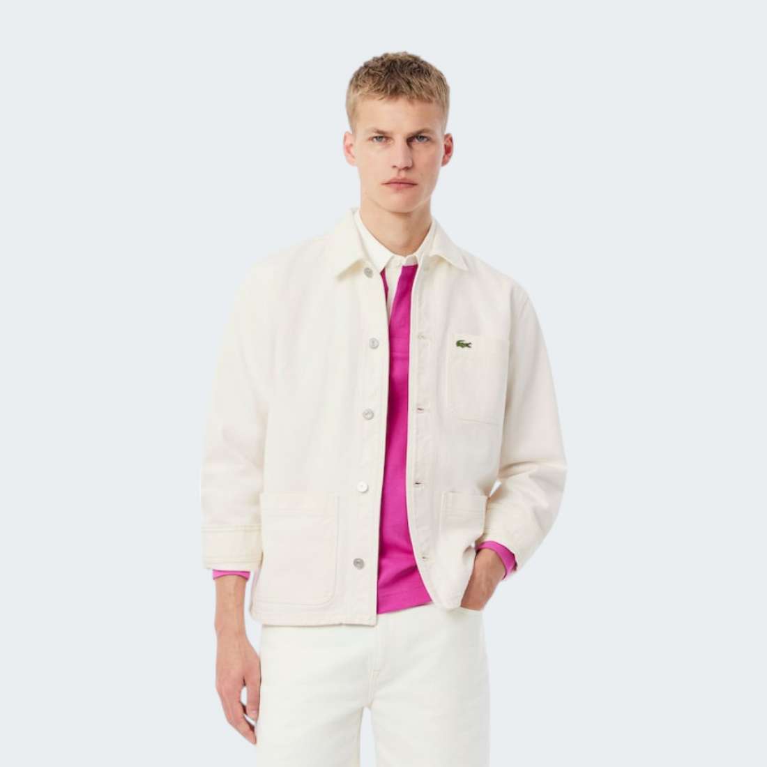 CAMISA LACOSTE WOVEN FLOUR