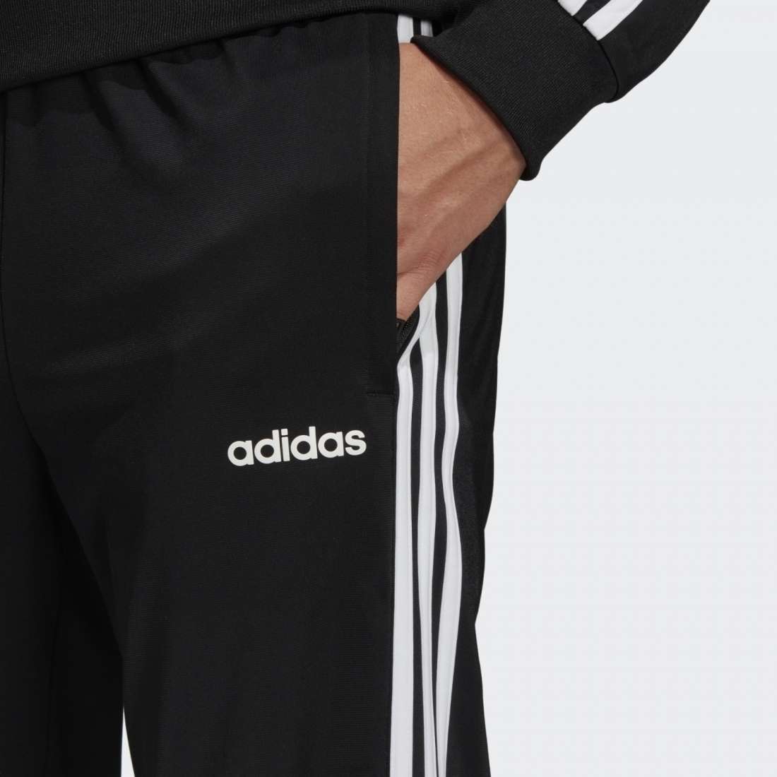 CALÇAS ADIDAS TRICÔ ESSENTIALS 3-STRIPES BLACK/WHITE