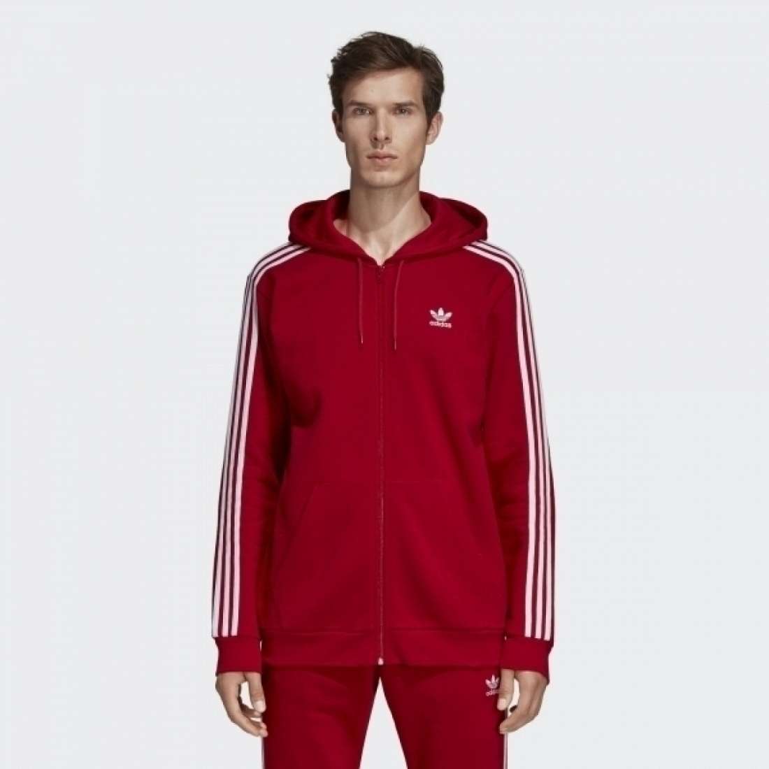 CASACO ADIDAS 3 STRIPES RED