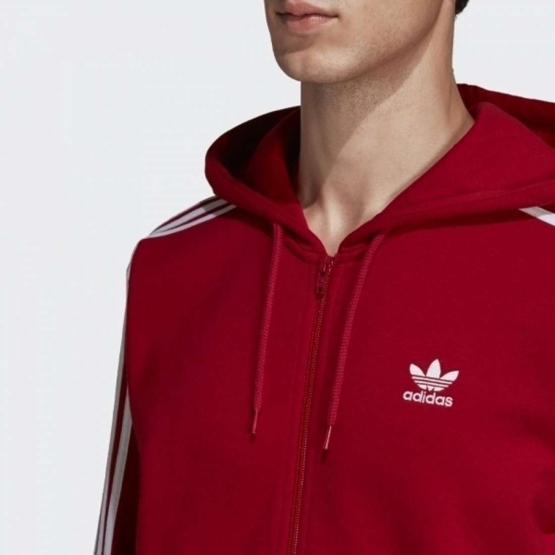 CASACO ADIDAS 3 STRIPES RED