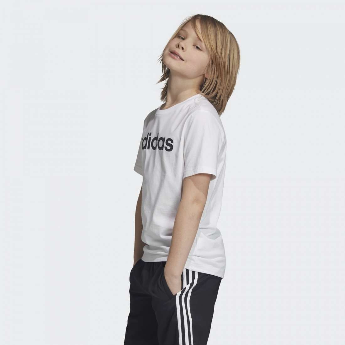 TSHIRT ADIDAS ESSENTIALS LINEAR LOGO K WHITE/BLACK