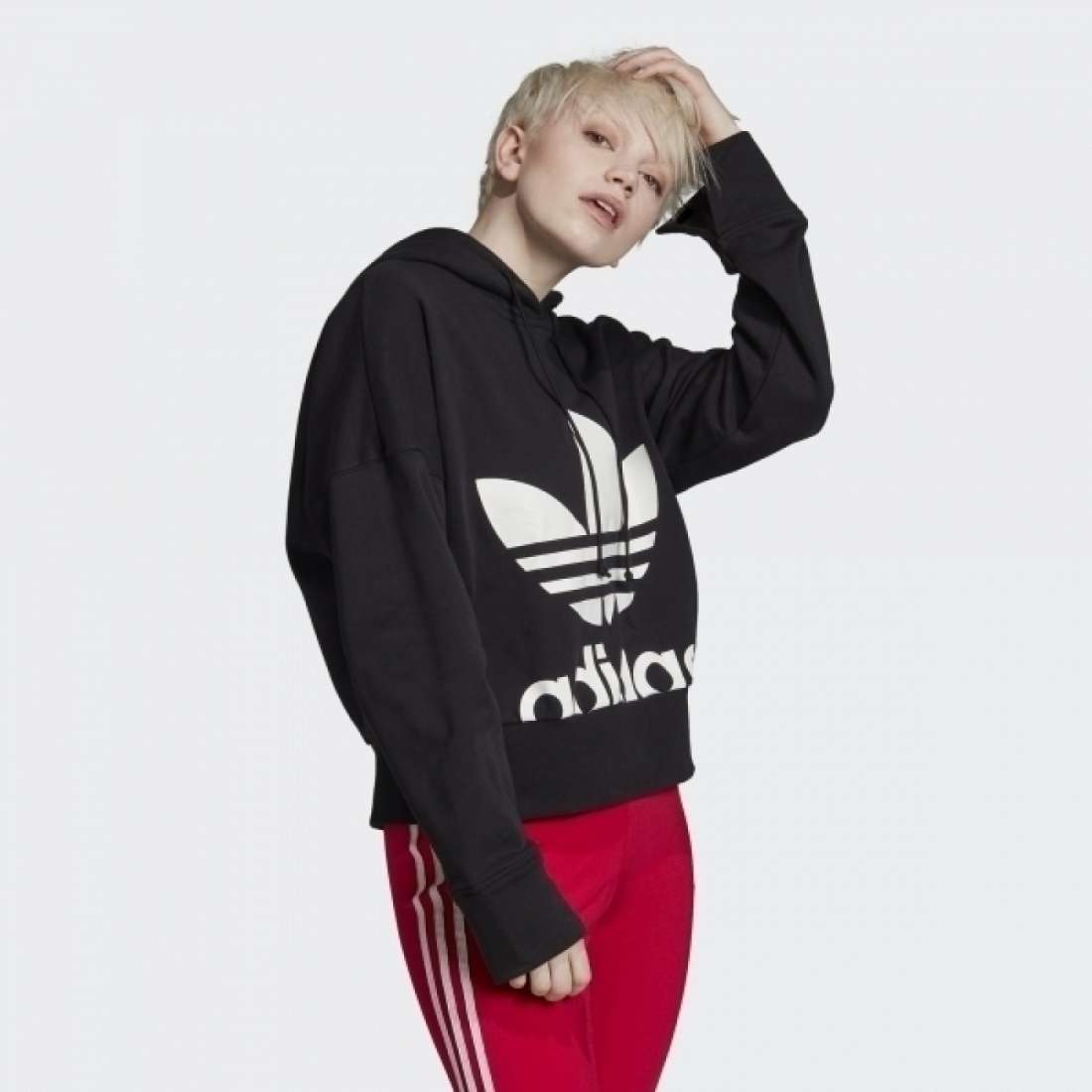 HOODIE ADIDAS CROPPED BLACK