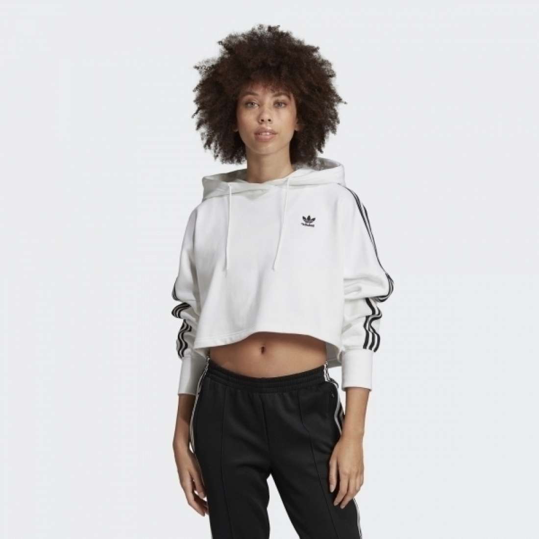 HOODIE ADIDAS CROPPED WHITE