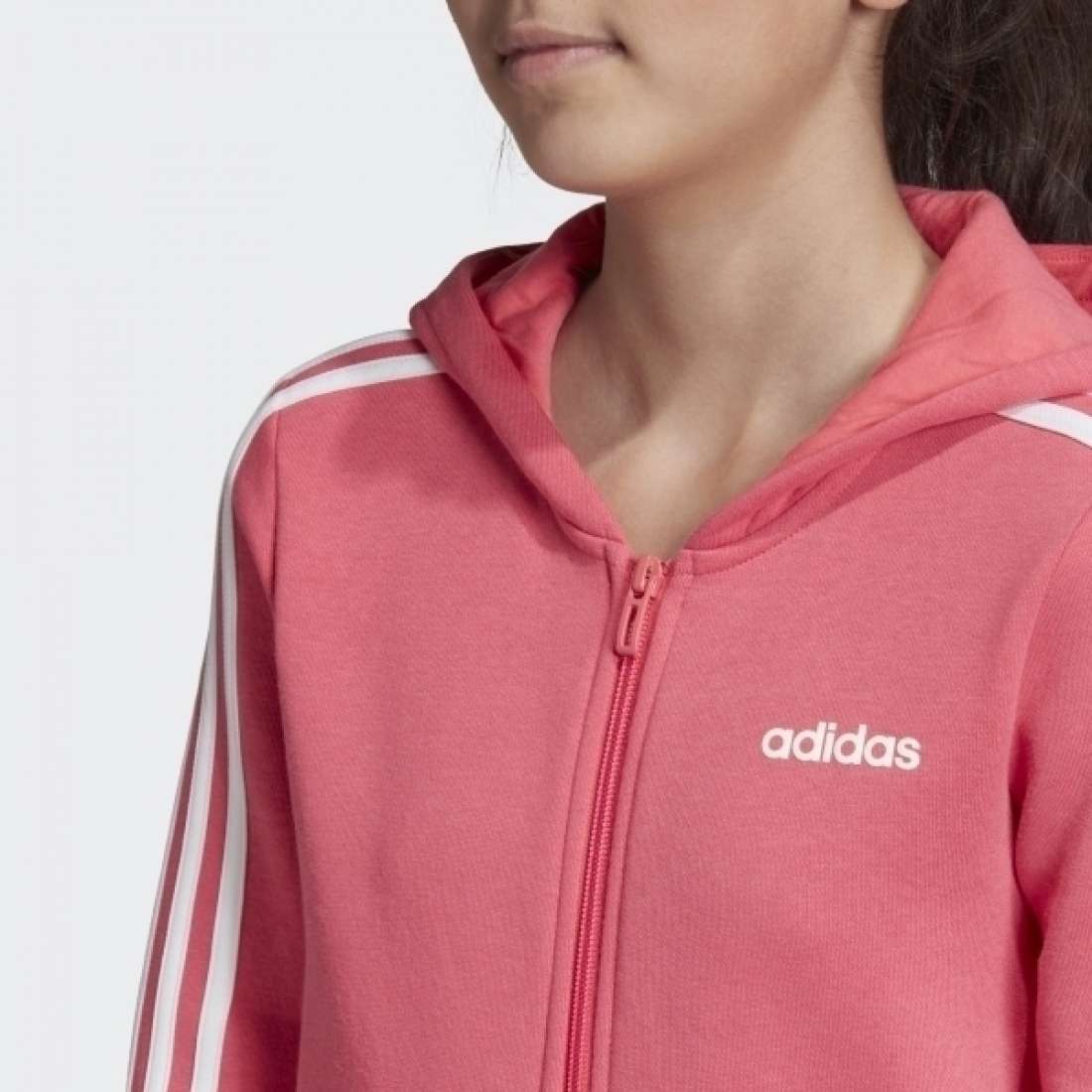 CASACO ADIDAS 3 STRIPES K REAL PINK / WHITE