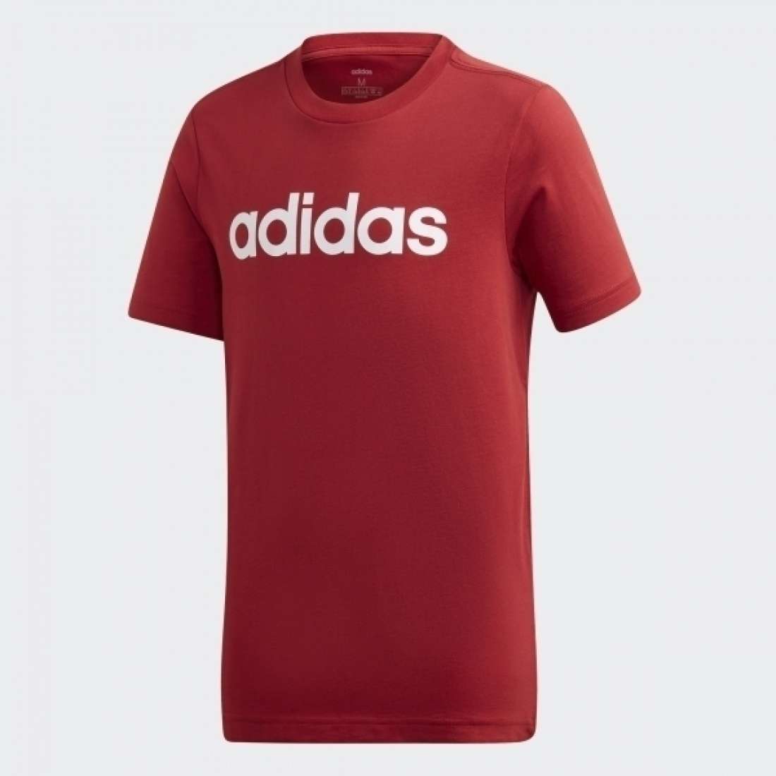 TSHIRT ADIDAS LINEAR ESSENTIALS K ACTIVE MARROM / WHITE