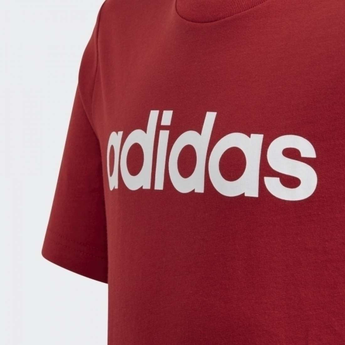 TSHIRT ADIDAS LINEAR ESSENTIALS K ACTIVE MARROM / WHITE