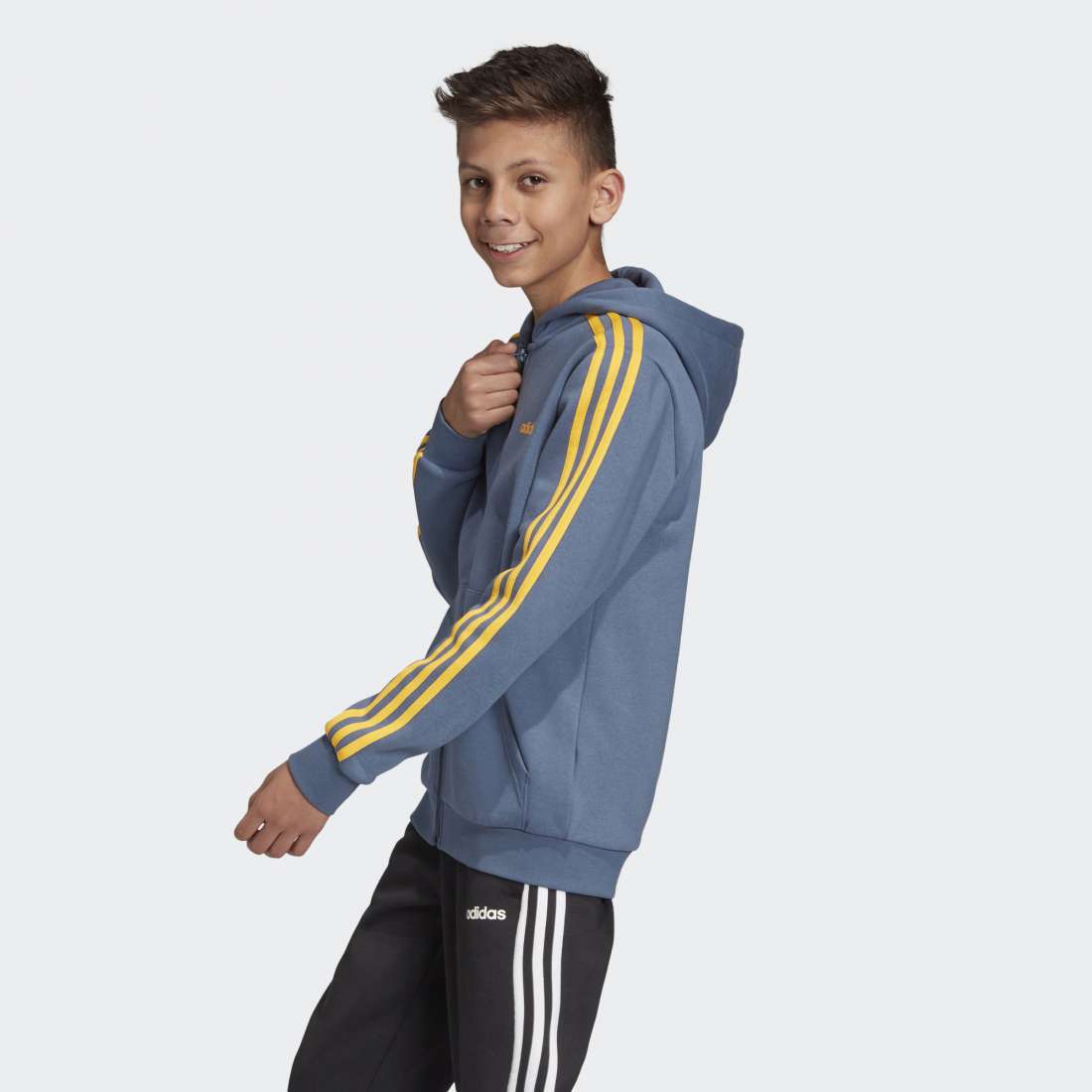 CASACO ADIDAS ESSENTIALS 3 STRIPES K TECH INK / ACTIVE GOLD