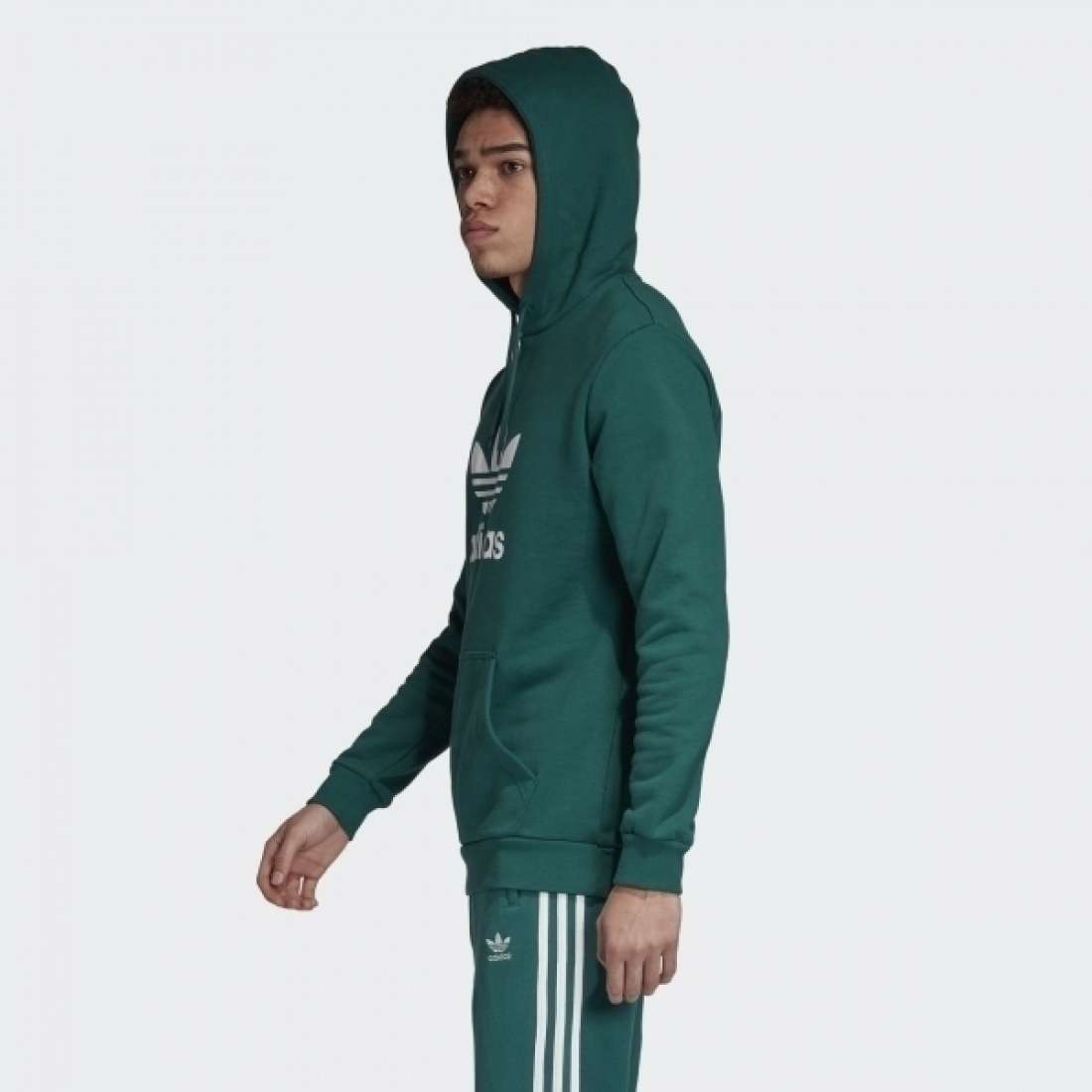 HOODIE ADIDAS TREFOIL NOBLE GREEN / WHITE