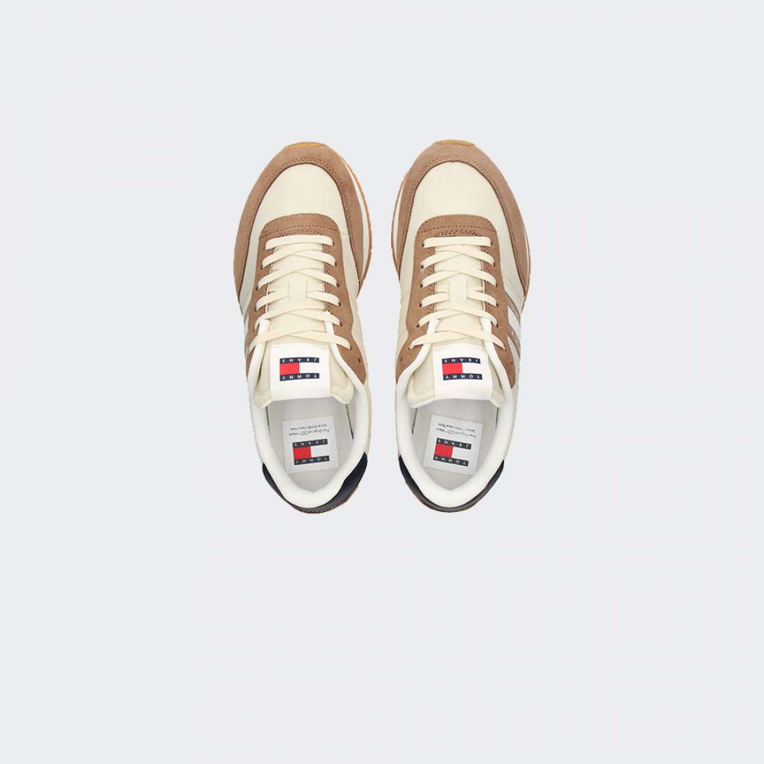 TOMMY HILFIGER LACE UP RUNNER LIGHT SEPIA BROWN