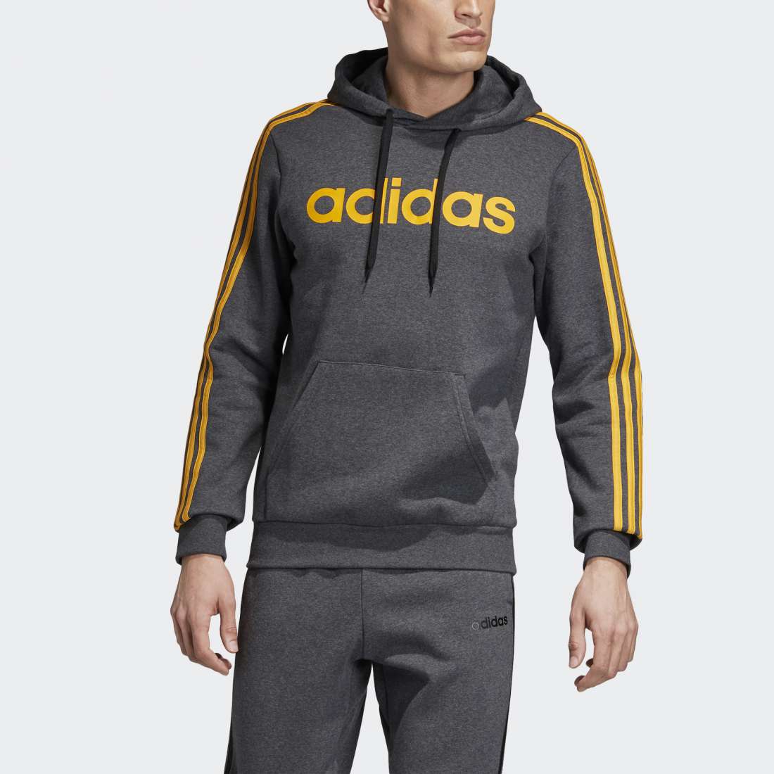 HOODIE ADIDAS 3 STRIPES GREY/YELLOW