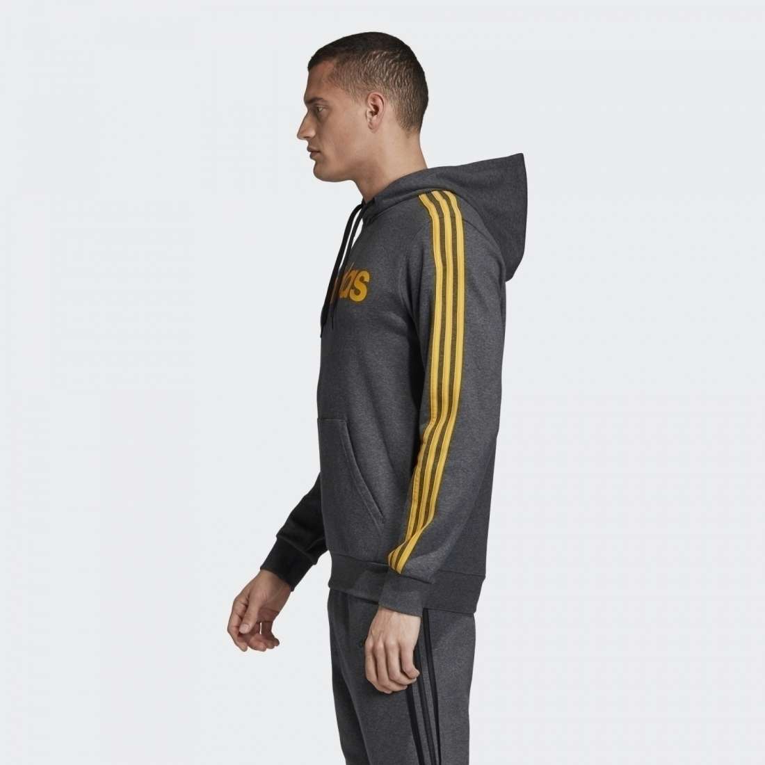 HOODIE ADIDAS 3 STRIPES GREY/YELLOW