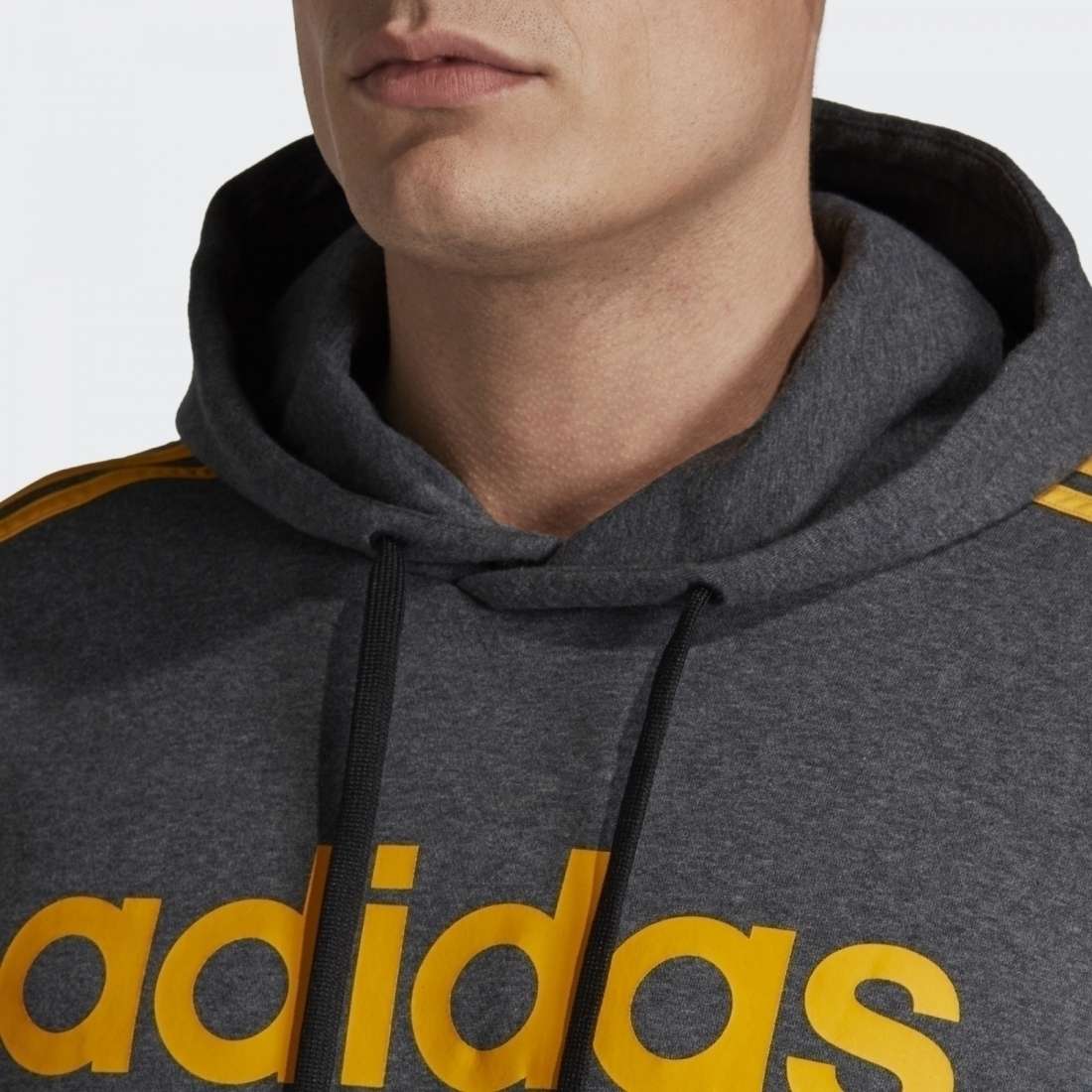 HOODIE ADIDAS 3 STRIPES GREY/YELLOW