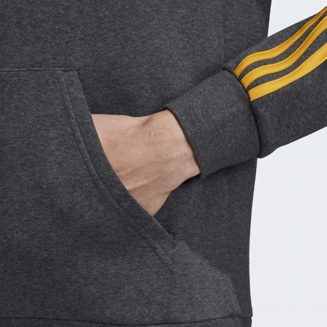 HOODIE ADIDAS 3 STRIPES GREY/YELLOW