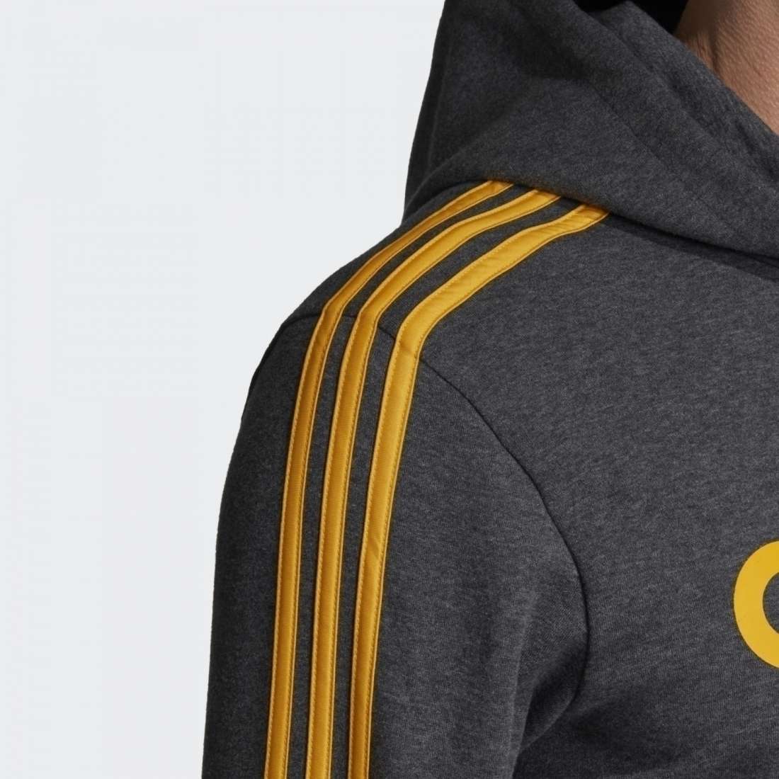 HOODIE ADIDAS 3 STRIPES GREY/YELLOW