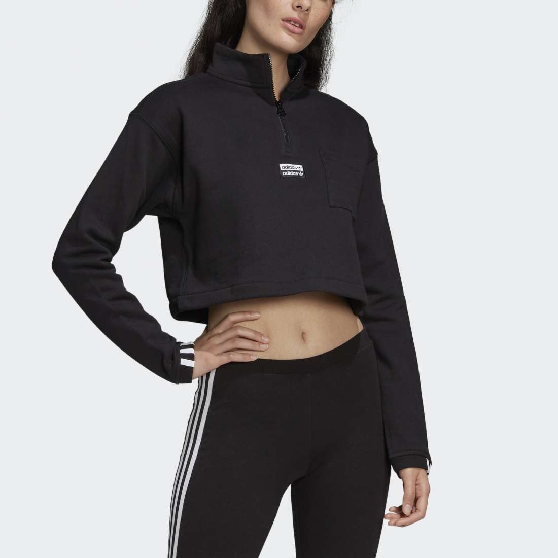 SWEATSHIRT ADIDAS CROPPED BLACK