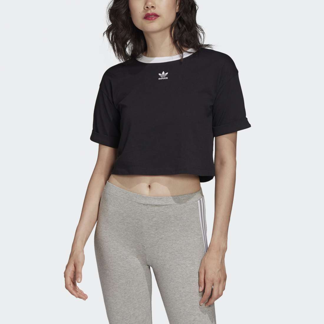 TSHIRT ADIDAS CROP TOP BLACK/WHITE