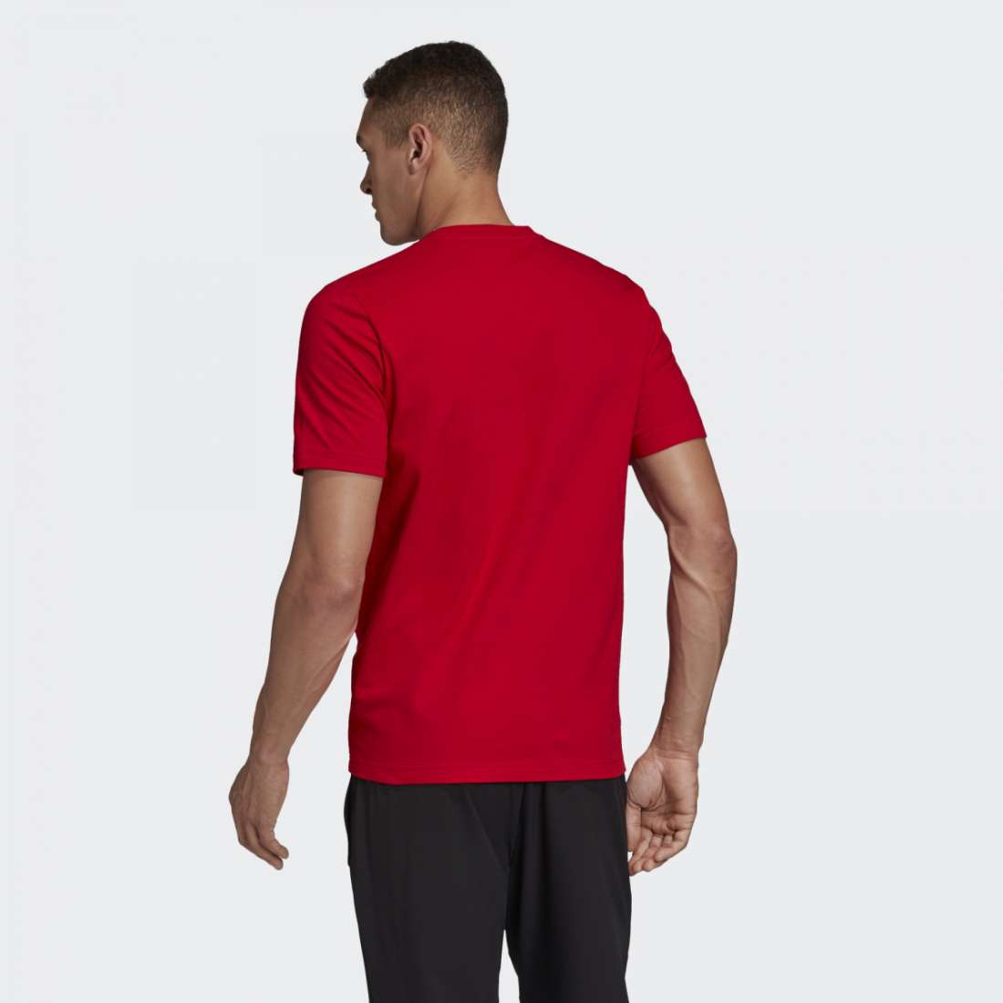 TSHIRT ADIDAS ESSENCIALS PLAIN SCARLET / WHITE