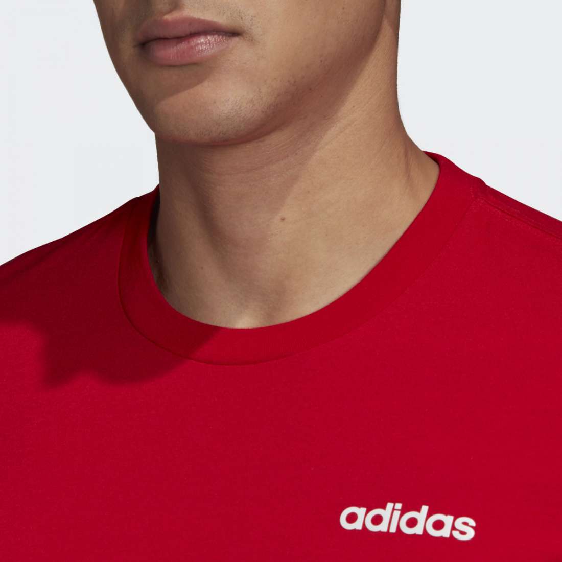 TSHIRT ADIDAS ESSENCIALS PLAIN SCARLET / WHITE