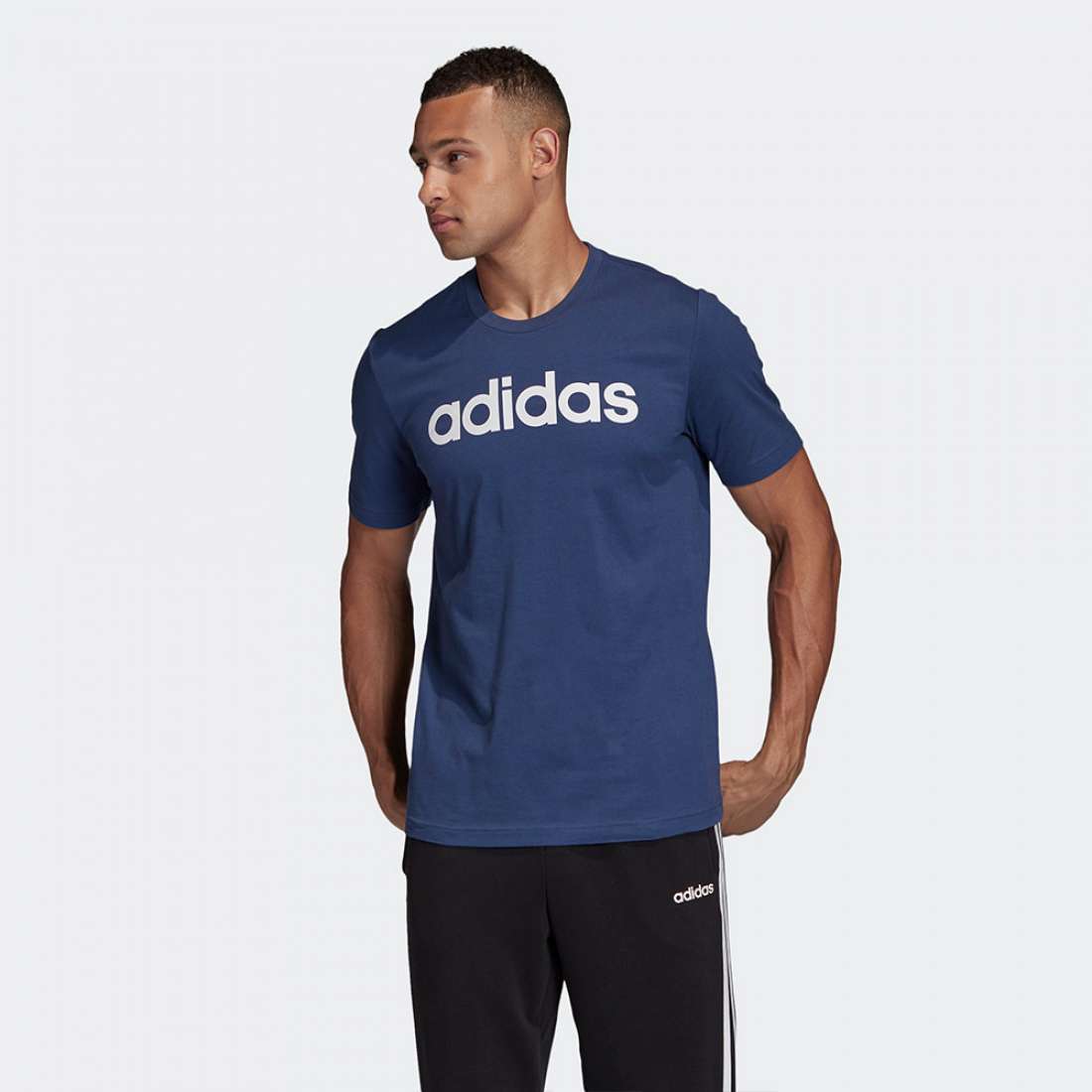 TSHIRT ADIDAS ESSENTIALS LINEAR TECH INDIGO / WHITE