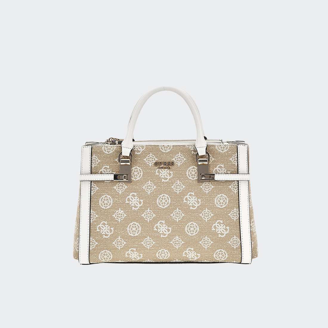 MALA GUESS LORALEE STATUS SATCHEL WHITE LOGO