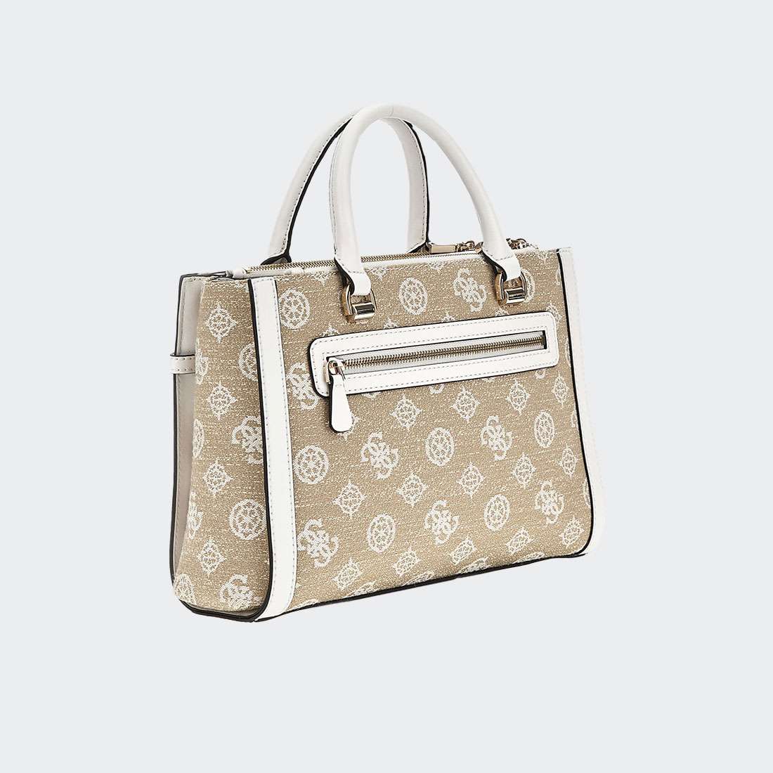 MALA GUESS LORALEE STATUS SATCHEL WHITE LOGO