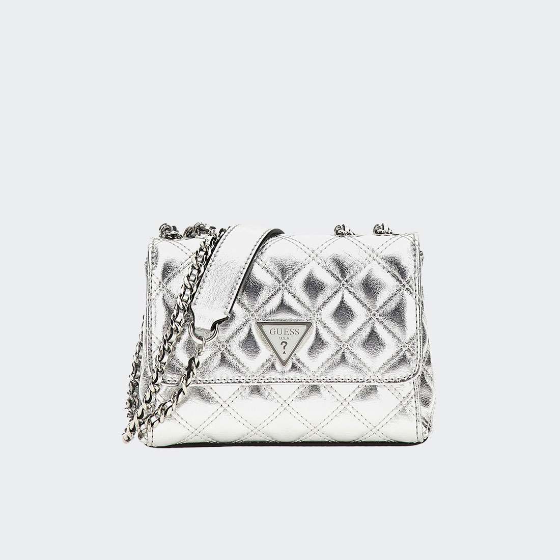 MALA GUESS GIULLY MINI CROSSBODY SILVER