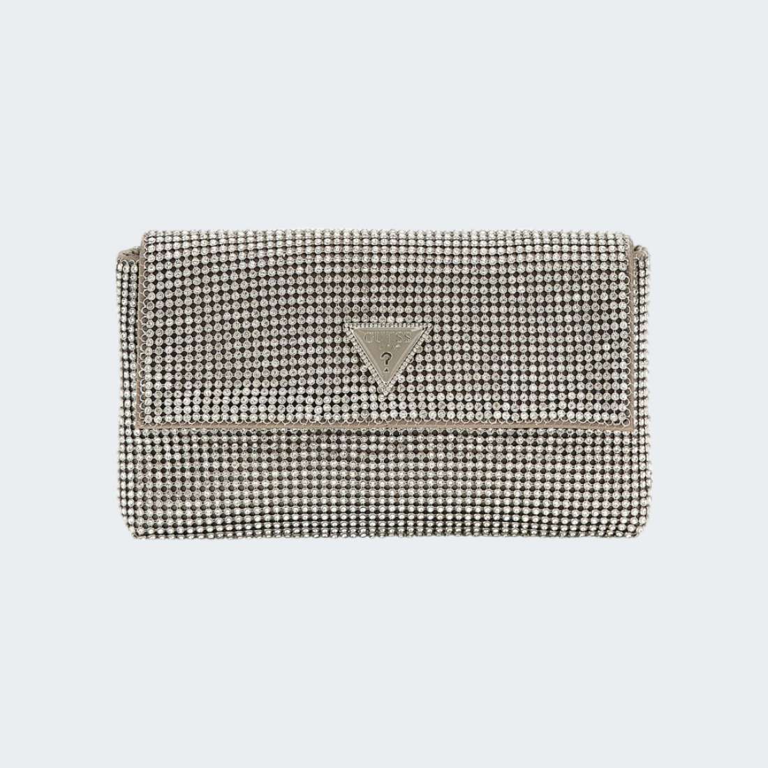 MALA GUESS ZALINA FLAP CLUTCH SILVER