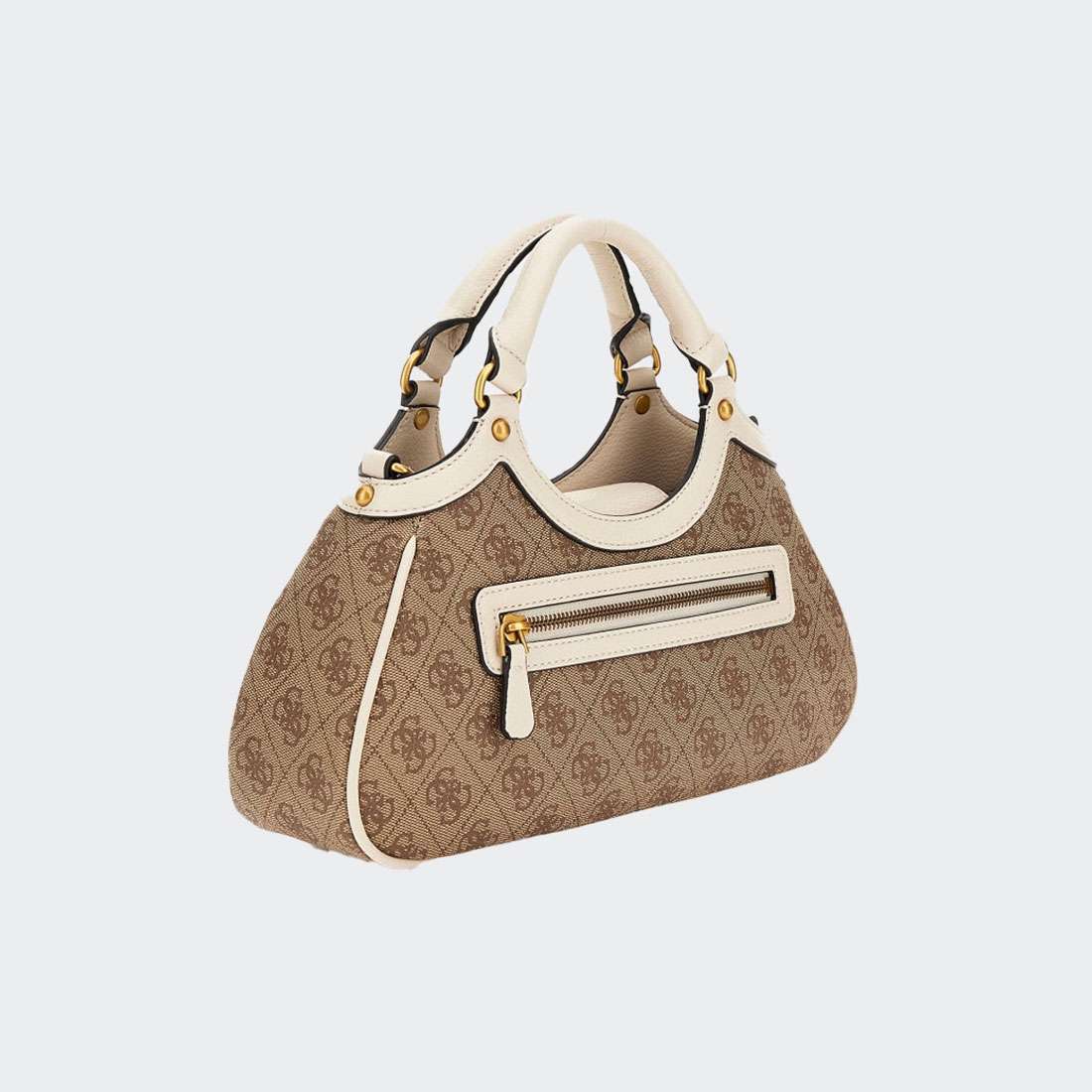 MALA GUESS MINTHA SMALL SATCHEL LATTE LOGO/STONE