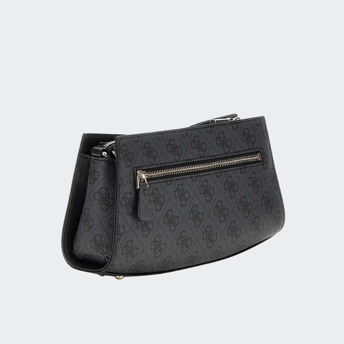 MALA GUESS NOLANA CROSSBODY TOP ZIP COAL LOGO