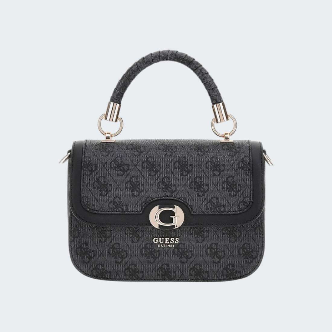 MALA GUESS ORLINA HANDLE FLAP COAL LOGO