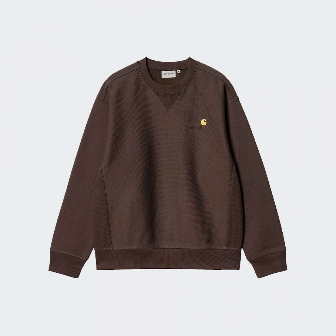 SWEATSHIRT CARHARTT WIP AMERICAN SCRIPT TOBACCO