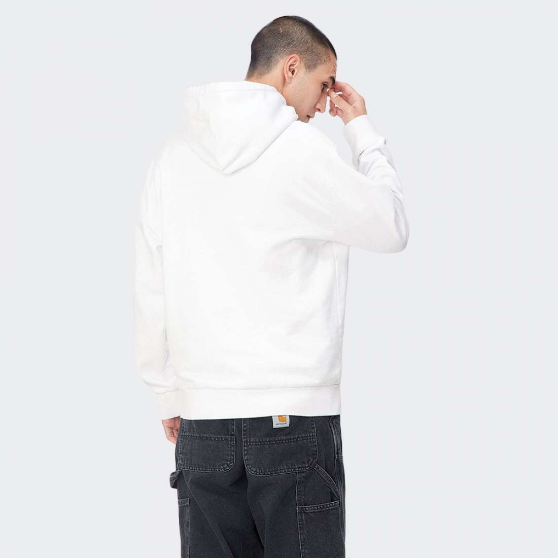 HOODIE CARHARTT WIP SCRAWL SCRIPT WHITE/JUNIPER