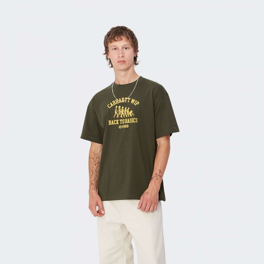 TSHIRT CARHARTT WIP BASICS OFFICE GREEN/WINTER SPICE