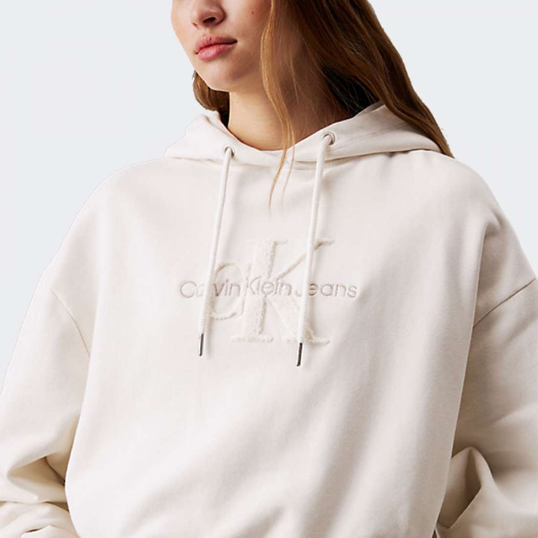 HOODIE CALVIN KLEIN CHENILLE IVORY