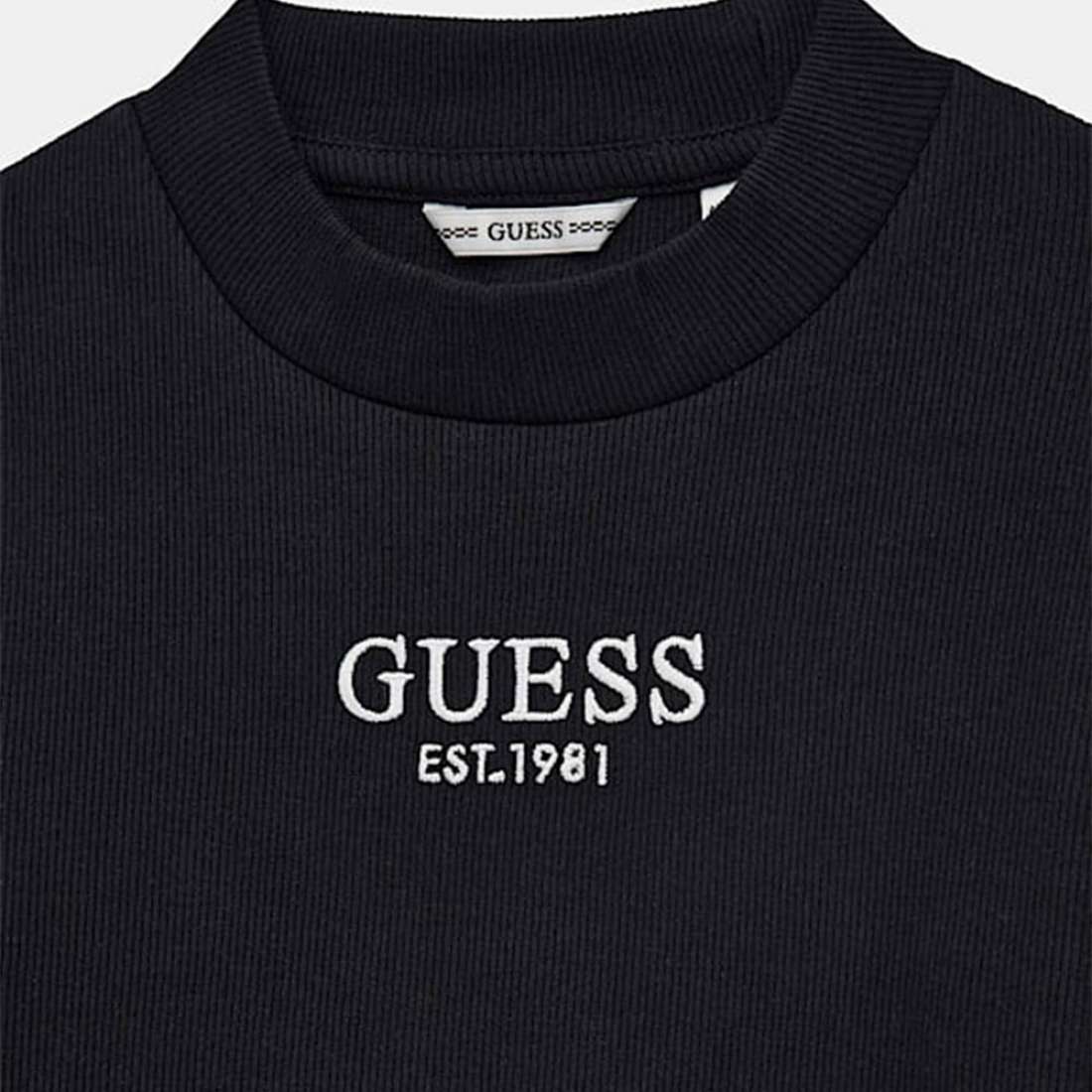 LONGSLEEVE GUESS RIB STRETCH JBLK