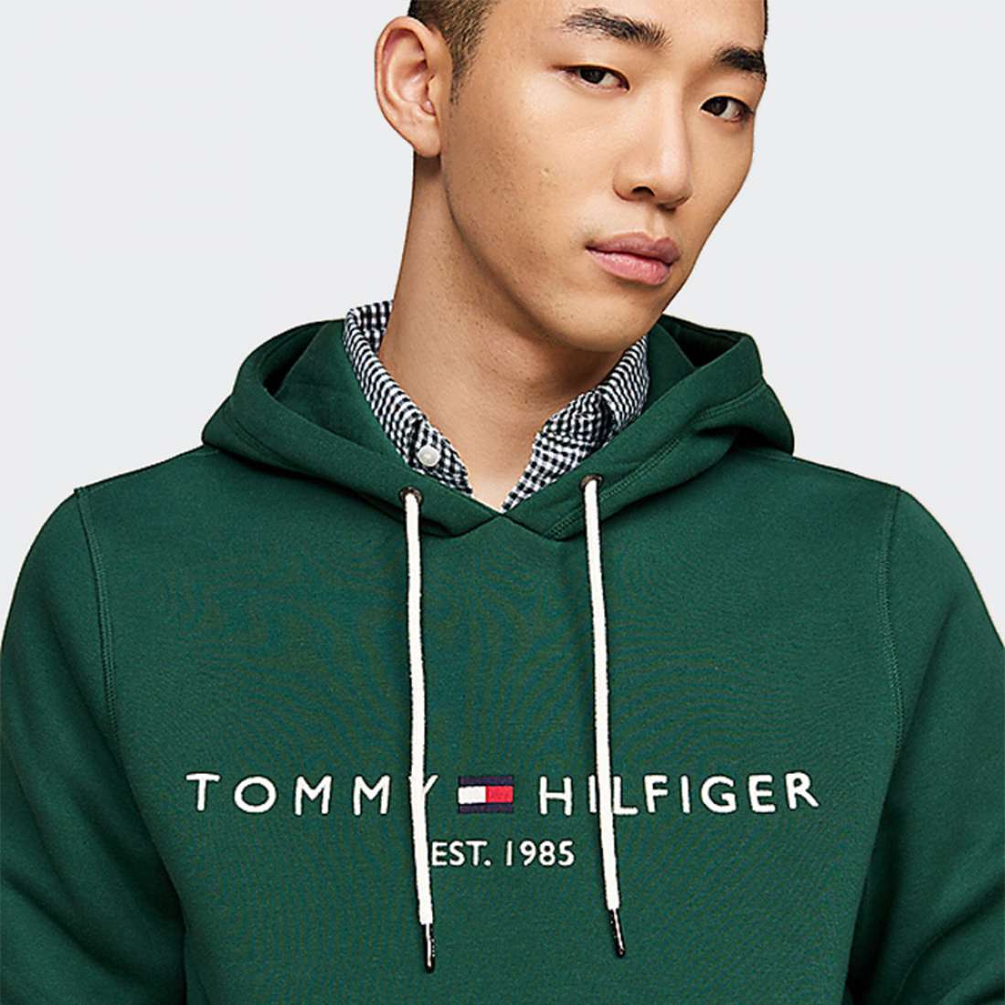 HOODIE TOMMY HILFIGER LOGO ORNAMENTAL GREEN