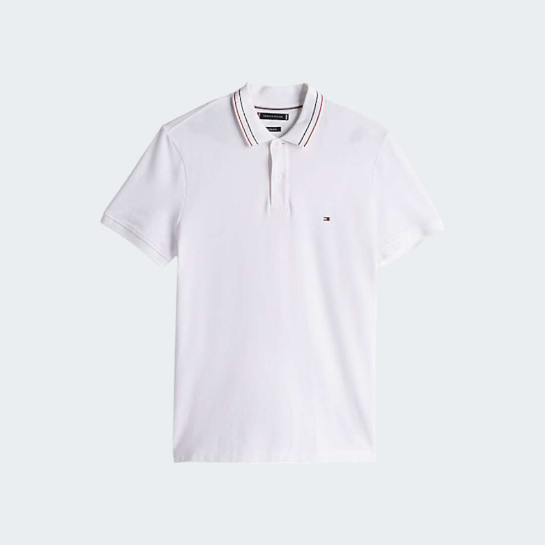 POLO TOMMY HILFIGER PLACKET INTEREST WHITE