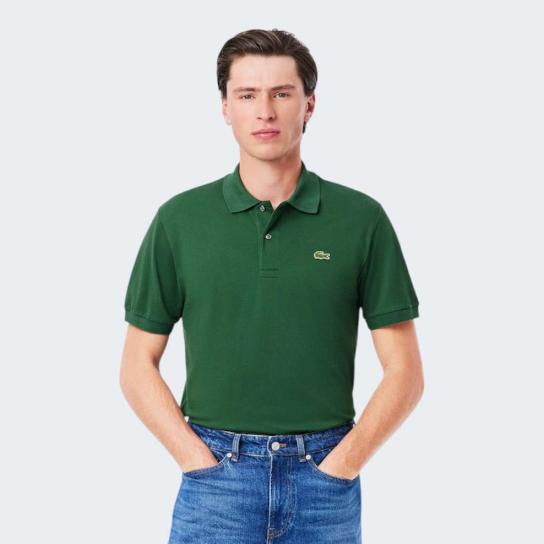 POLO LACOSTE SLEEVED GREEN