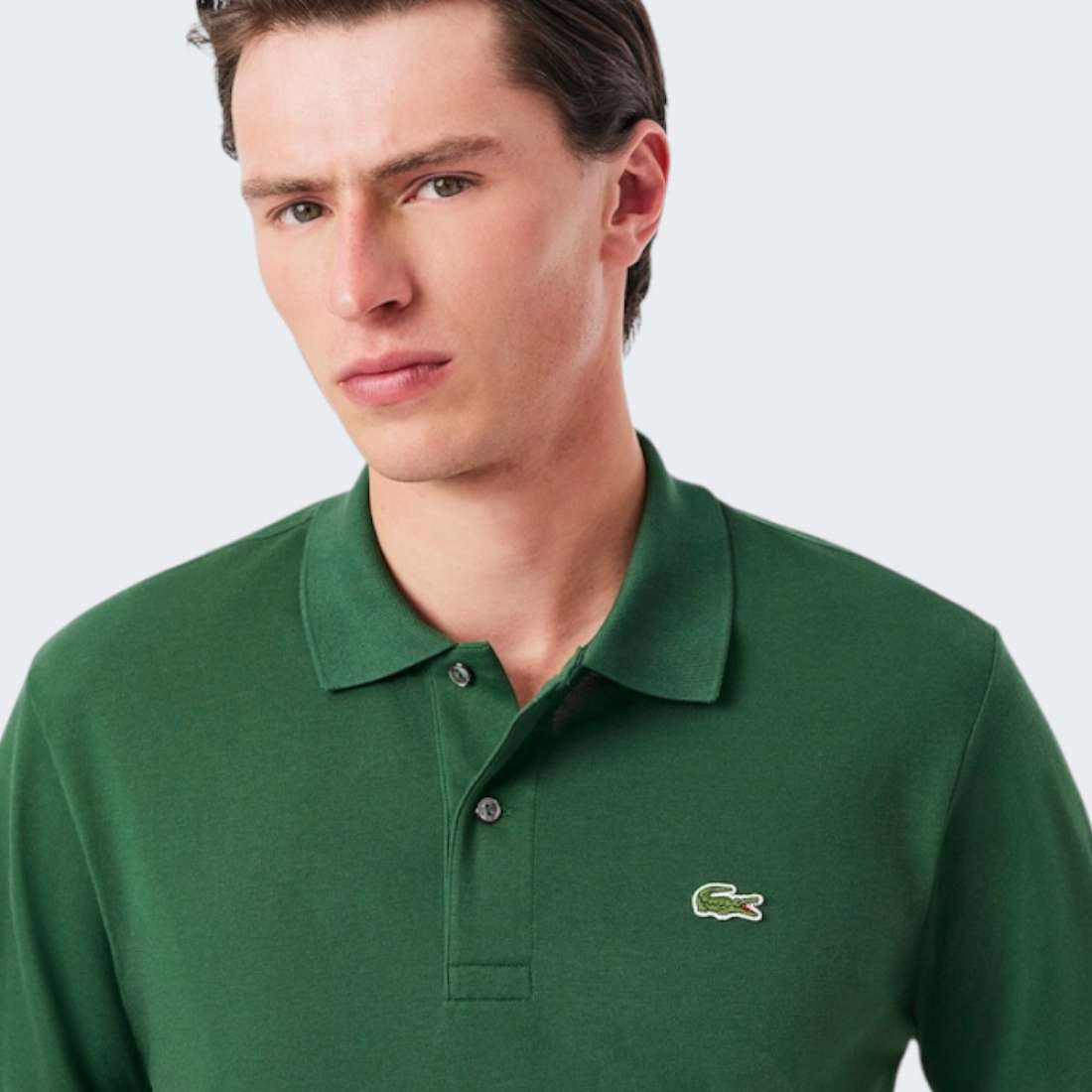 POLO LACOSTE SLEEVED GREEN