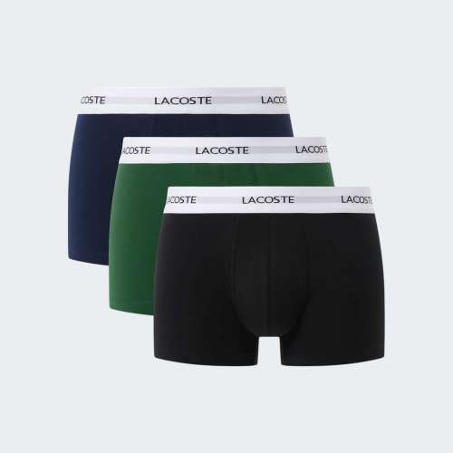 PACK 3 BOXERS LACOSTE BLACK/GREEN